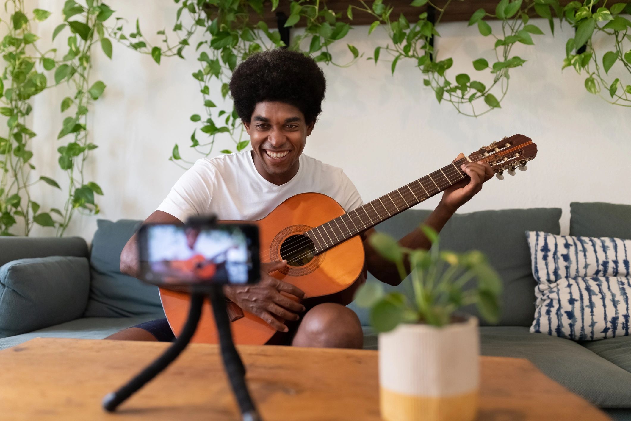 Happy musician